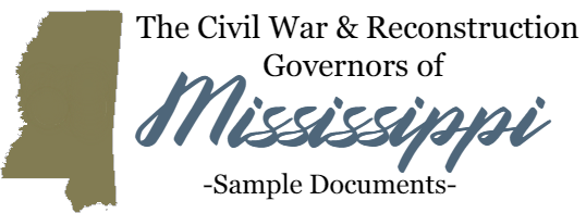 Civil War & Reconstruction Governors of Mississippi - Sample Documents