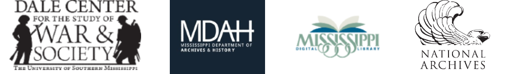 Dale Center for the Study of War and Society, MDAH, MDL, NHPRC logos